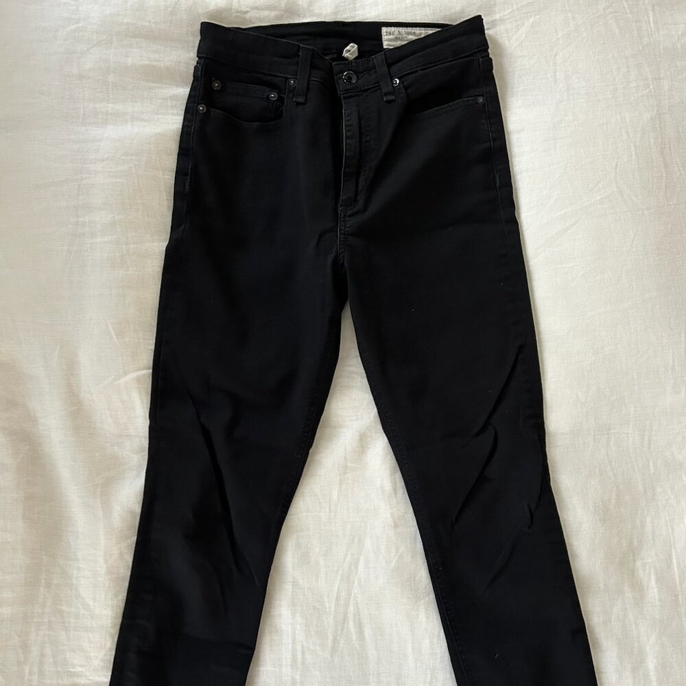 Cropped Skinny Jet Black rag & bone Jeans